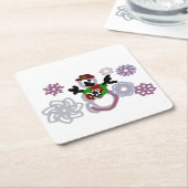 Snowman joy kind スクエアペーパーコースター (アングル)