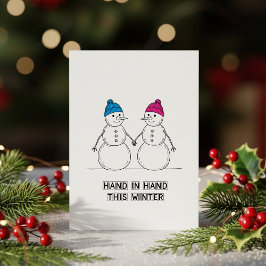 Snowman Kiss Christmas Card – Cute Holiday Love  シーズンカード