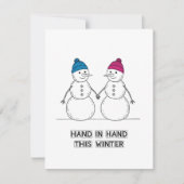 Snowman Kiss Christmas Card – Cute Holiday Love  シーズンカード (正面)