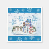 Snowman | Let it Snow ペーパーナプキン スタンダードカクテルナプキン (正面)