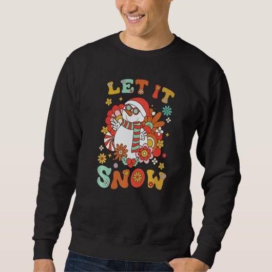 Snowman Let It Snow Christmas Holiday Outfit Costu スウェットシャツ (正面)