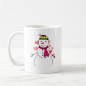 Snowman Little Girl In Love コーヒーマグカップ (左)