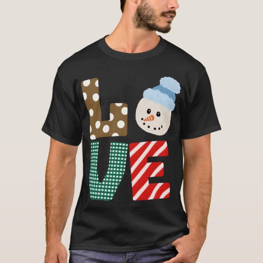 Snowman Love vintage Tシャツ (正面)
