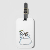 Snowman luggage tag ラゲッジタグ (正面縦)