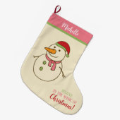 Snowman Magic of Christmas Stocking ラージクリスマスストッキング (正面 (吊り時))