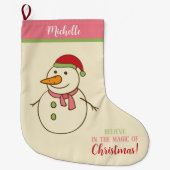 Snowman Magic of Christmas Stocking ラージクリスマスストッキング (正面)