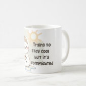 Snowman Melting Over Hot Coffee & Sun コーヒーマグカップ (正面右)