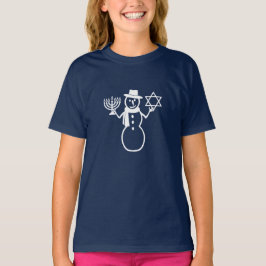 Snowman Menorah Jewish Star of David Chrismukkah Y Tシャツ