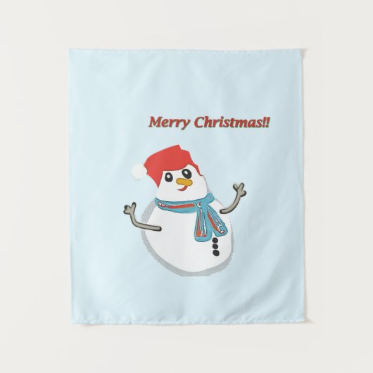 Snowman. Merry Christmas. タペストリー (正面)