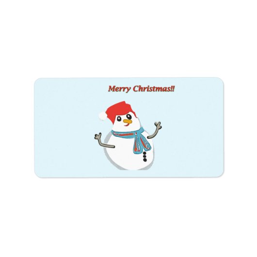Snowman. Merry Christmas. ラベル (正面)