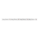 Snowman Merry Christmas Cute Smiling Face Winter サテンリボン (正面)