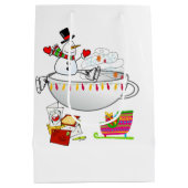 Snowman Merry Christmas Gift Bags ミディアムペーパーバッグ (裏面)