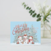Snowman Merry Christmas Postcard シーズンポストカード (スタンド正面)
