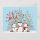 Snowman Merry Christmas Postcard シーズンポストカード (正面)
