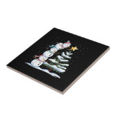 Snowman Merry Christmas Santa Claus Tree Snow Fami タイル (側面)