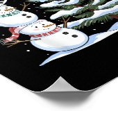 Snowman Merry Christmas Santa Claus Tree Snow Fami ポスター (角)