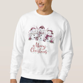 Snowman Merry Christmas Typography Sweatshirt スウェットシャツ
