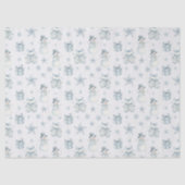 Snowman & Mittens Tissue Paper – Blue Winter Gift 薄葉紙 (正面)