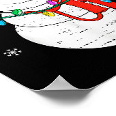 Snowman Nurse Christmas Stethoscope Xmas Scrub Top ポスター (角)