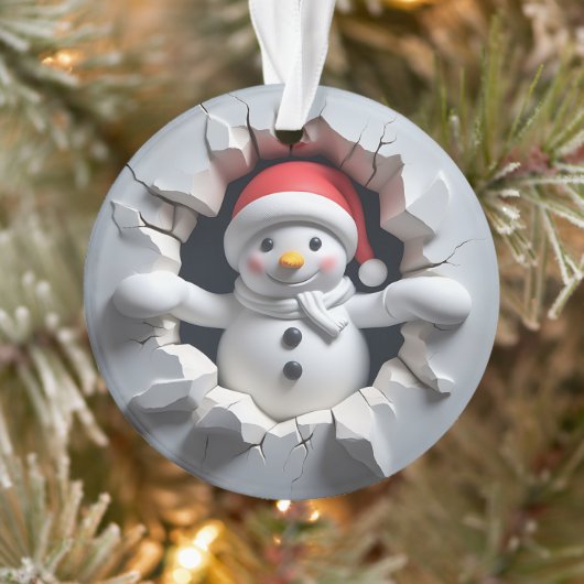 Snowman Ornament Back Festive Design オーナメント (ツリー)
