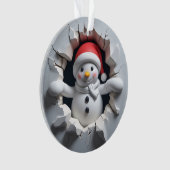 Snowman Ornament Back Festive Design オーナメント (正面)