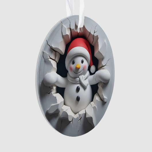 Snowman Ornament Back Festive Design オーナメント (正面)