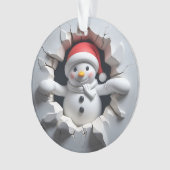Snowman Ornament Back Festive Design オーナメント (正面)