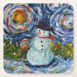 Snowman Paper Coaster Set スクエアペーパーコースター