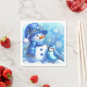 Snowman Paper Napkin スタンダードカクテルナプキン (インサイチュ)