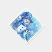 Snowman Paper Napkin スタンダードカクテルナプキン (角)