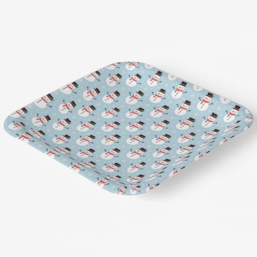 Snowman pattern ペーパープレート (傾斜あり)