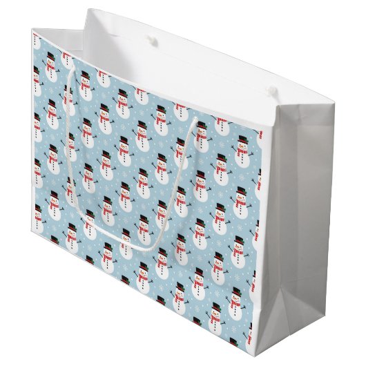 Snowman pattern ラージペーパーバッグ (正面アングル)