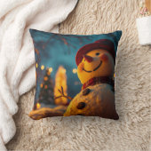 Snowman pillow クッション (ブランケット)