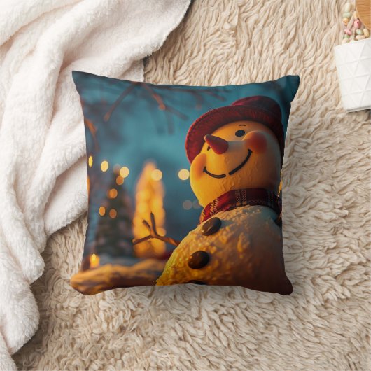 Snowman pillow クッション (ブランケット)