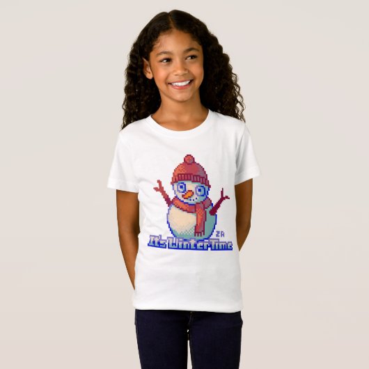 Snowman Pixel Art Tシャツ (正面フル)