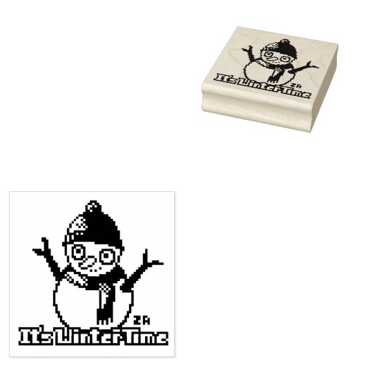 Snowman PixelArt, Pixel Art,  ラバースタンプ (押印)