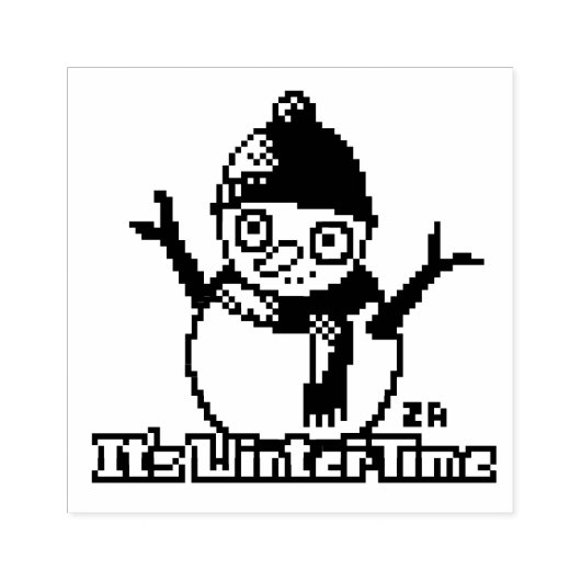 Snowman PixelArt, Pixel Art,  ラバースタンプ (インプリント)