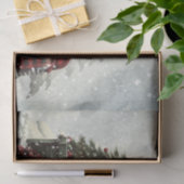 Snowman Plaid Truck Watercolor Winter Christmas 薄葉紙 (ギフト)