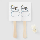 Snowman rectangle hand fans ハンドファン (正面&裏面)