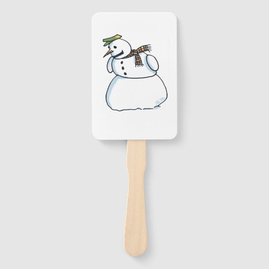 Snowman rectangle hand fans ハンドファン (正面)
