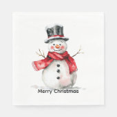 Snowman Red Scarf Christmas スタンダードランチョンナプキン (正面)