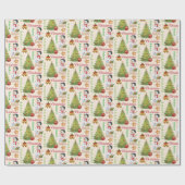 Snowman Repeating Name Cute Christmas Boy's ラッピングペーパー (フラット)