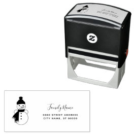 Snowman Return Address Self-inking Stamp セルフインキングスタンプ