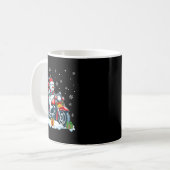 Snowman Riding Motorcycle Christmas Biker Funny Te コーヒーマグカップ (正面左)