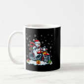 Snowman Riding Motorcycle Christmas Biker Funny Te コーヒーマグカップ (左)