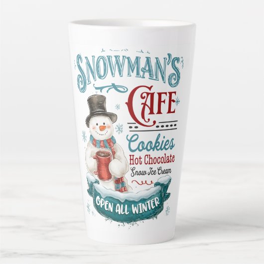 Snowman’s Café – Whimsical Winter Treats & Cheer カフェラテマグ (正面)