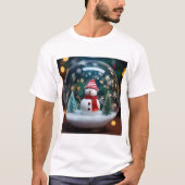 Snowman’s Delight: Festive Magic in a Globe Tシャツ (正面)