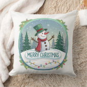 Snowman’s Joyful Christmas Welcome クッション (ブランケット)