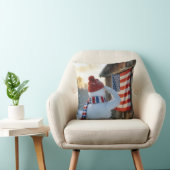 Snowman Saluting an American Flag クッション (椅子)