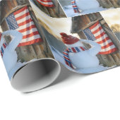 Snowman Saluting an American Flag ラッピングペーパー (ロールコーナー)